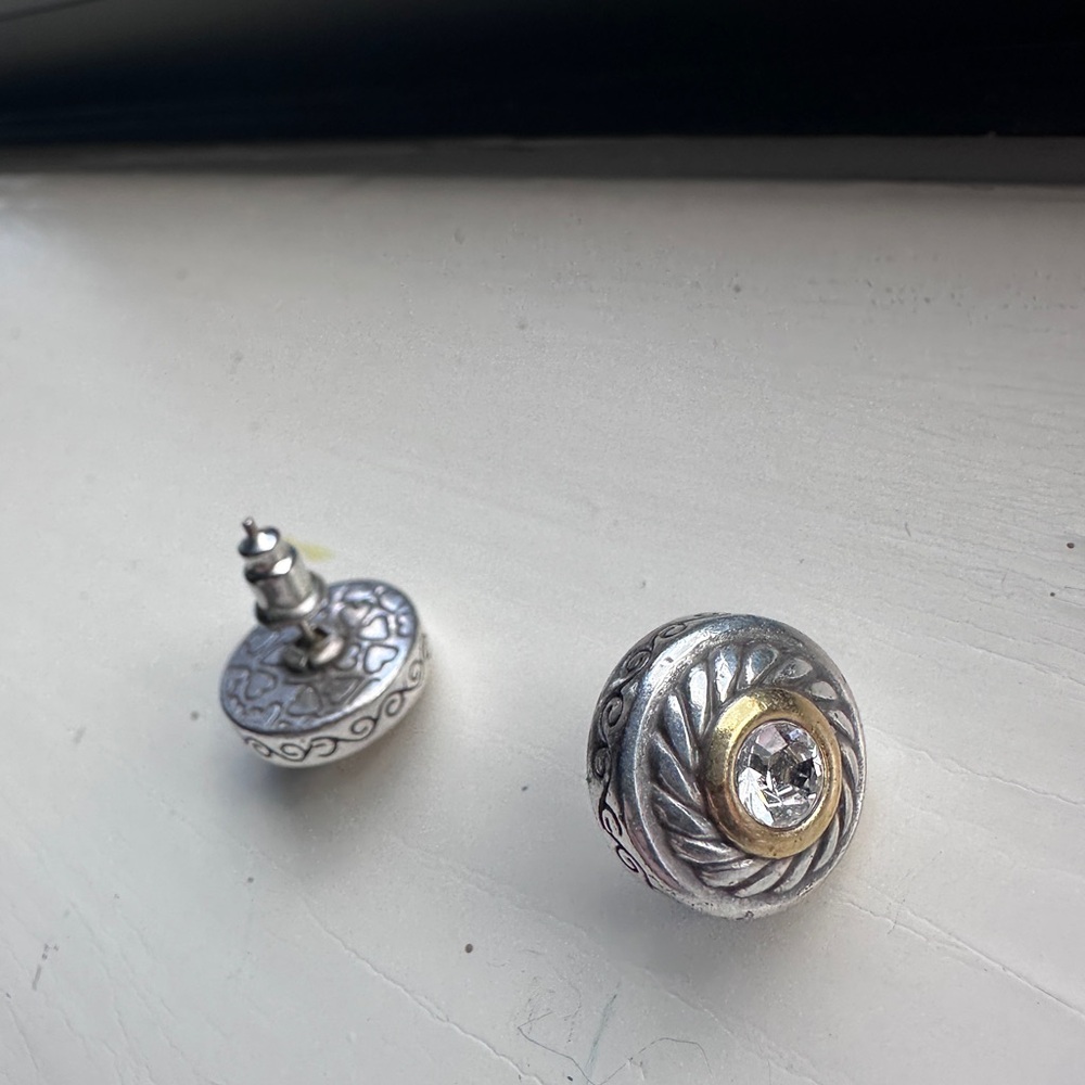 Brighton Heiress Crystal Gold and Silver Earrings
